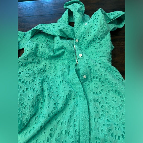 Lilly Pulitzer Chrisella green sleeveless eyelet midi dress size 12 - Picture 3 of 3